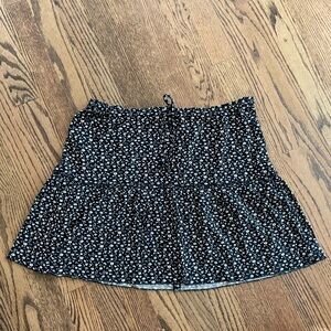 Black Floral Brandy Melville Mini Skirt one size